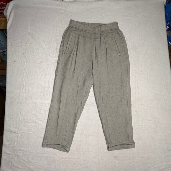 HEI-HEI Anthropologie Beach bound Linen Pants Pull On Cropped Size S - Picture 2 of 8